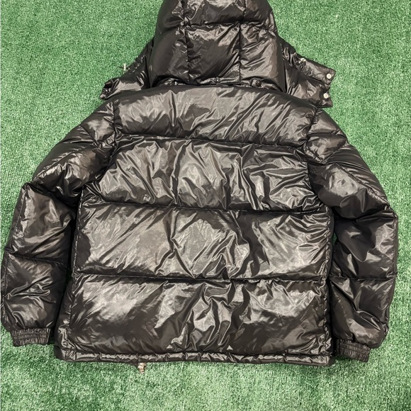Moncler Black Glossy Puffer Jacket with Tricolor Zip Detail - Picture 7 of 7